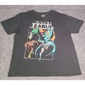 DC Comic Justice League Superman Batman Flash Green Lantern TShirt Men XXL Black